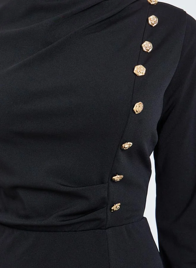 ستايلي فستان نسائي بطول الركبة بأزرار